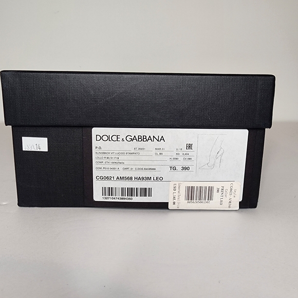 Dolce and Gabbana womens leopard print pointed toe sling back pump size 39 - Picture 6 of 6